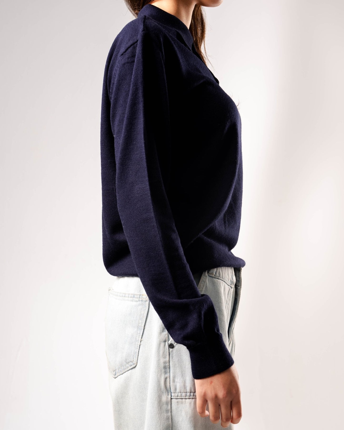 Knitted Polo Sweatshirt - ThebasiclookInternational