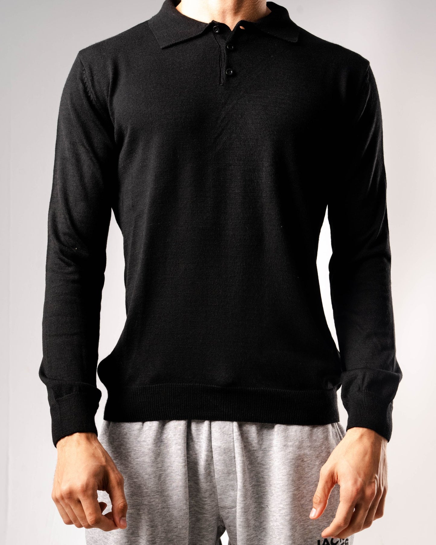 Knitted Polo Sweatshirt - ThebasiclookInternational