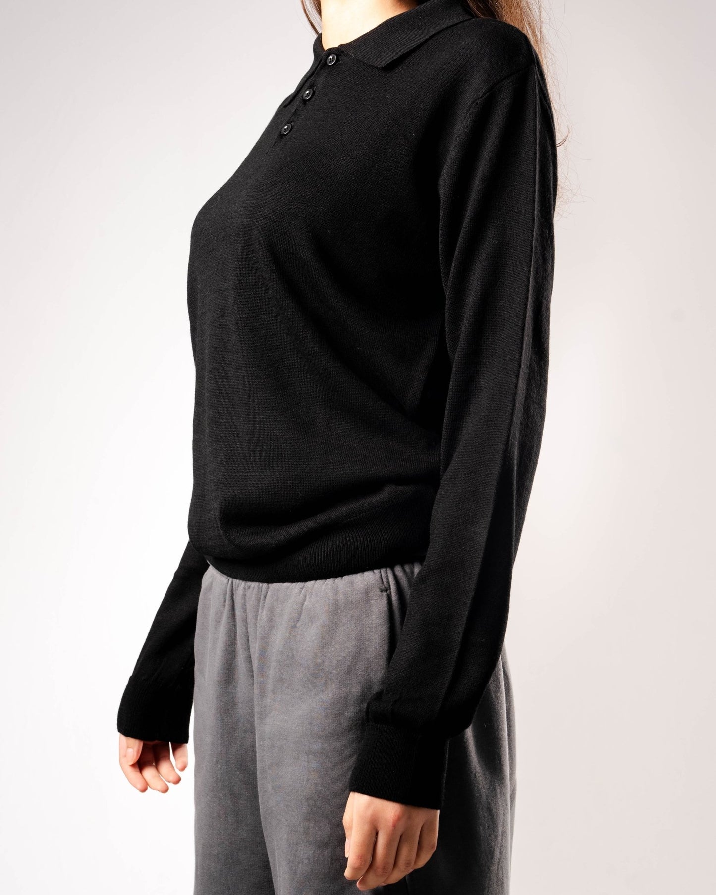 Knitted Polo Sweatshirt - ThebasiclookInternational