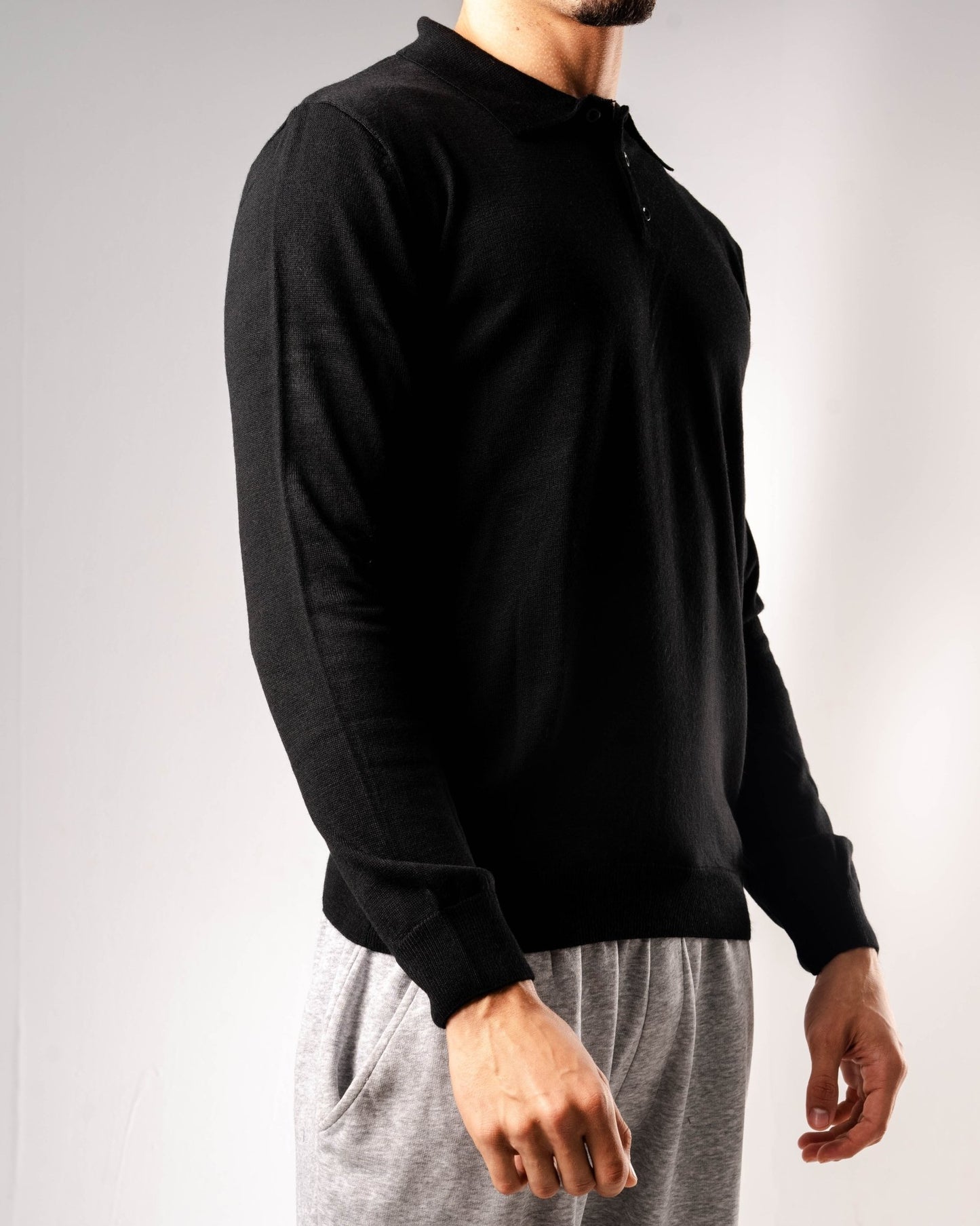 Knitted Polo Sweatshirt - ThebasiclookInternational