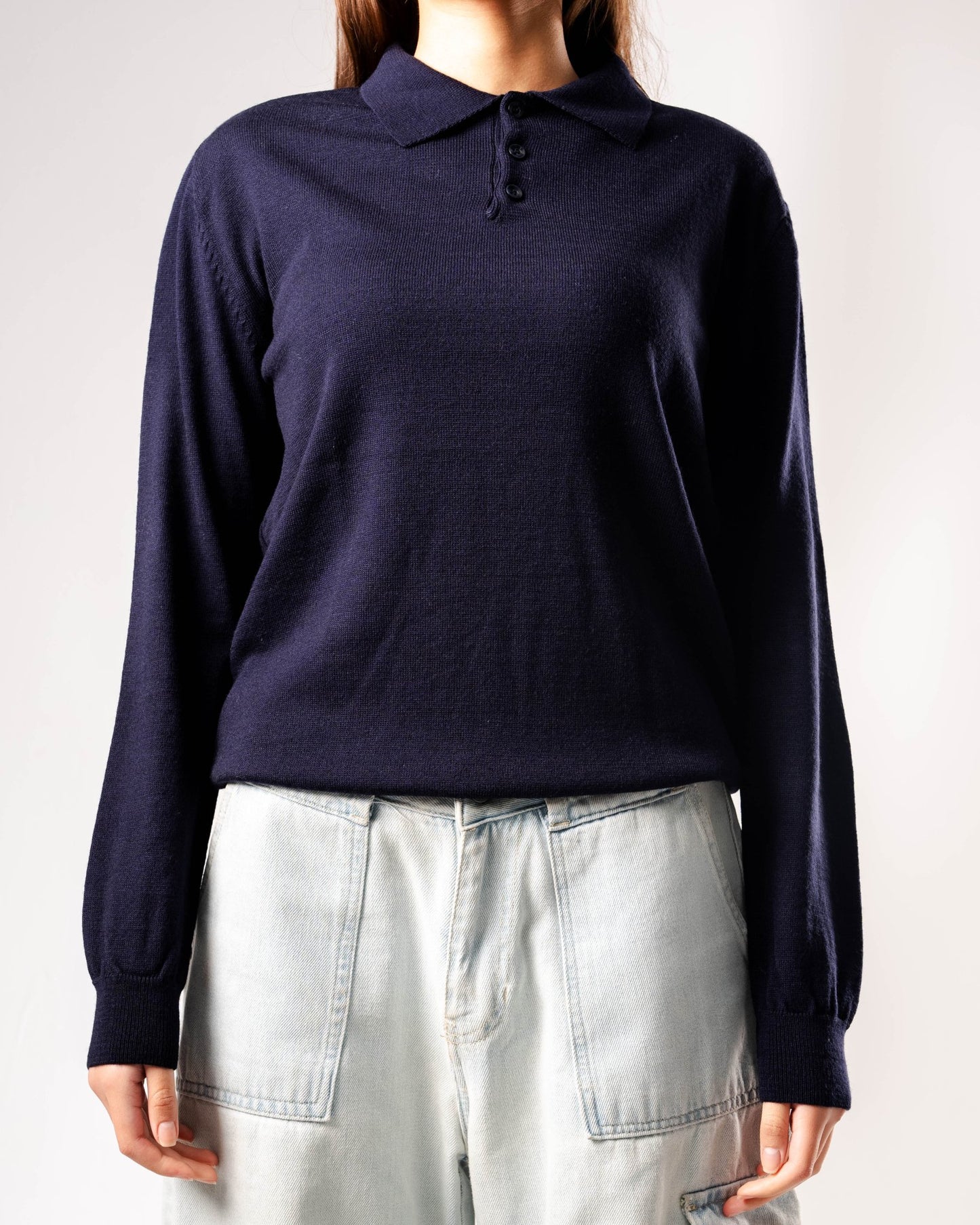 Knitted Polo Sweatshirt - ThebasiclookInternational