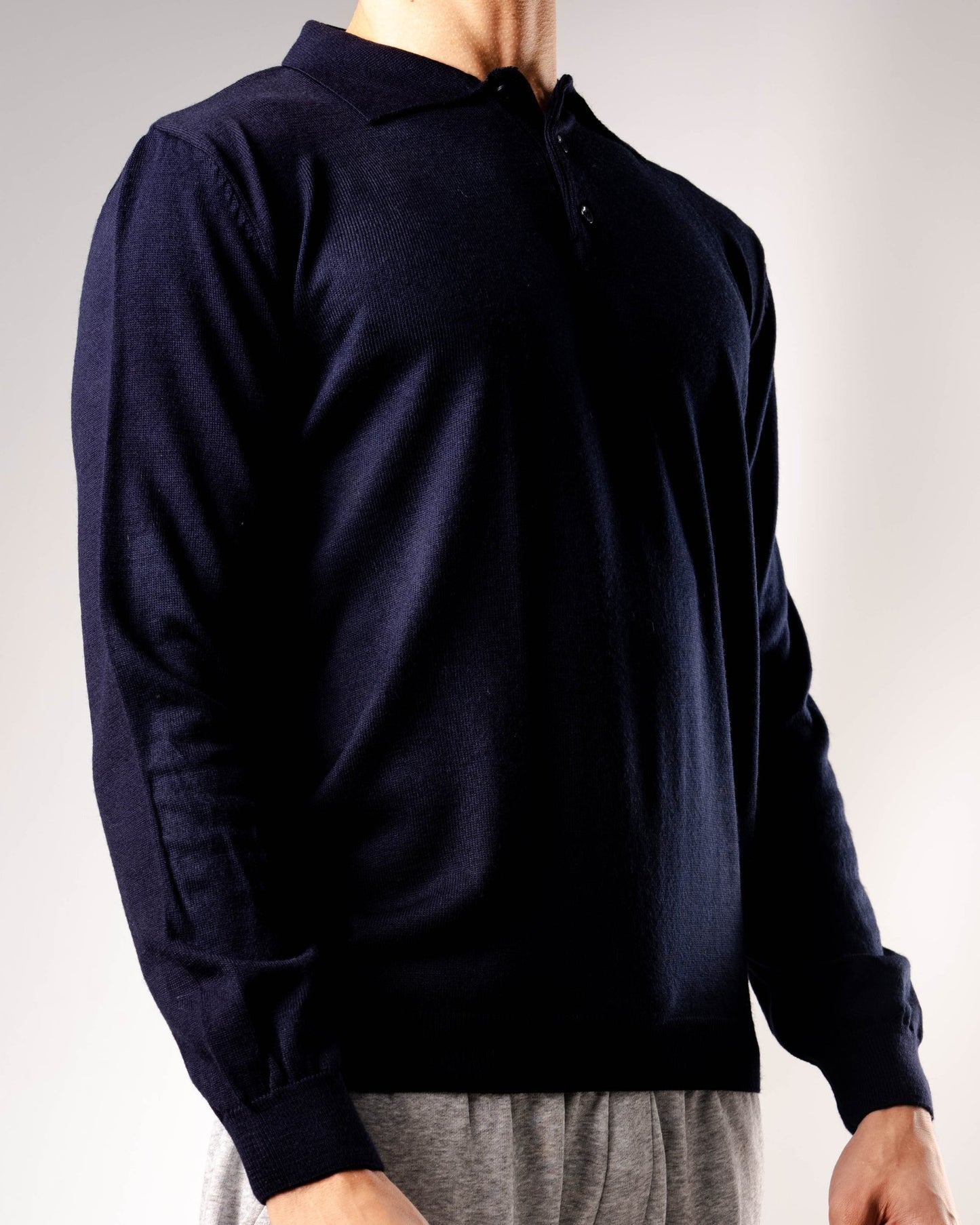 Knitted Polo Sweatshirt - ThebasiclookInternational