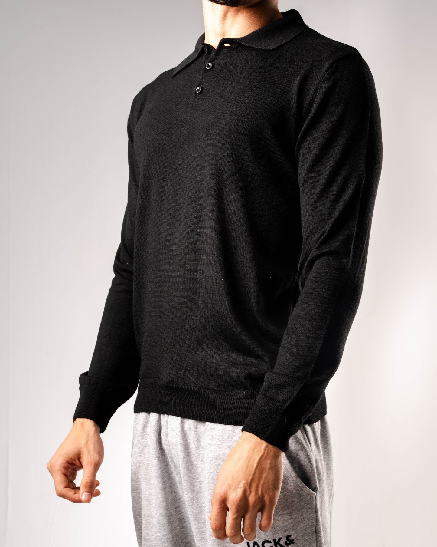 Knitted Polo Sweatshirt - ThebasiclookInternational