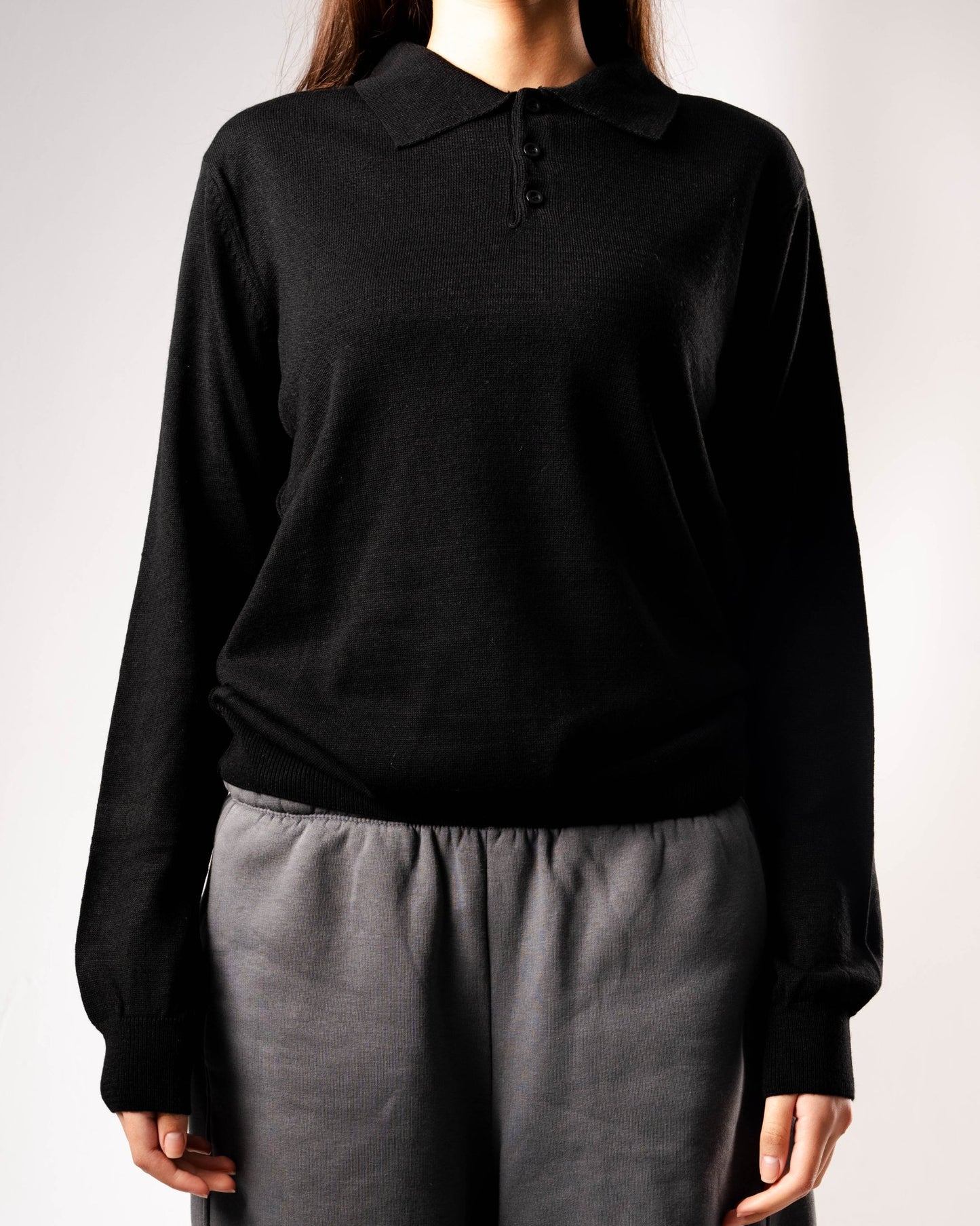 Knitted Polo Sweatshirt - ThebasiclookInternational