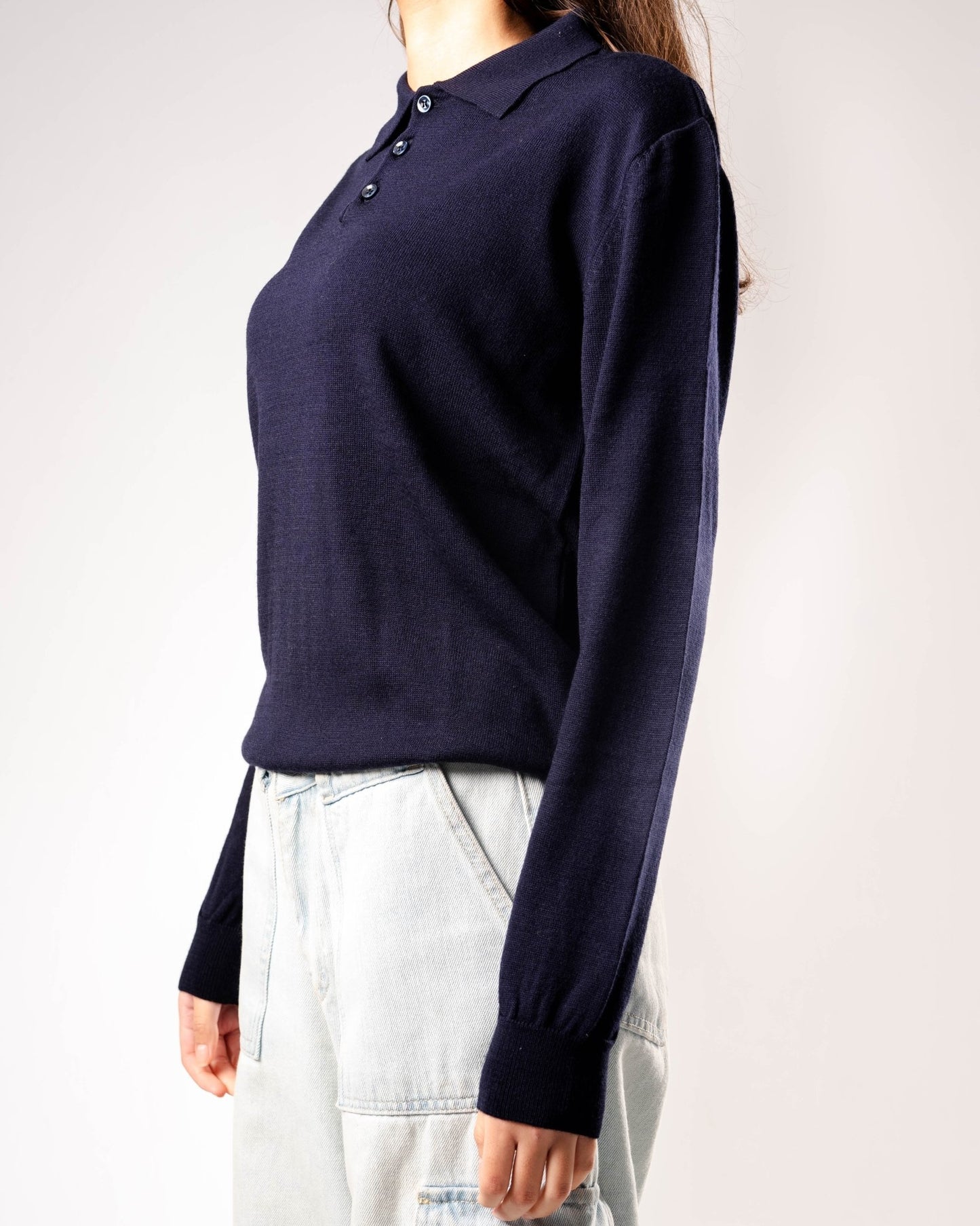Knitted Polo Sweatshirt - ThebasiclookInternational