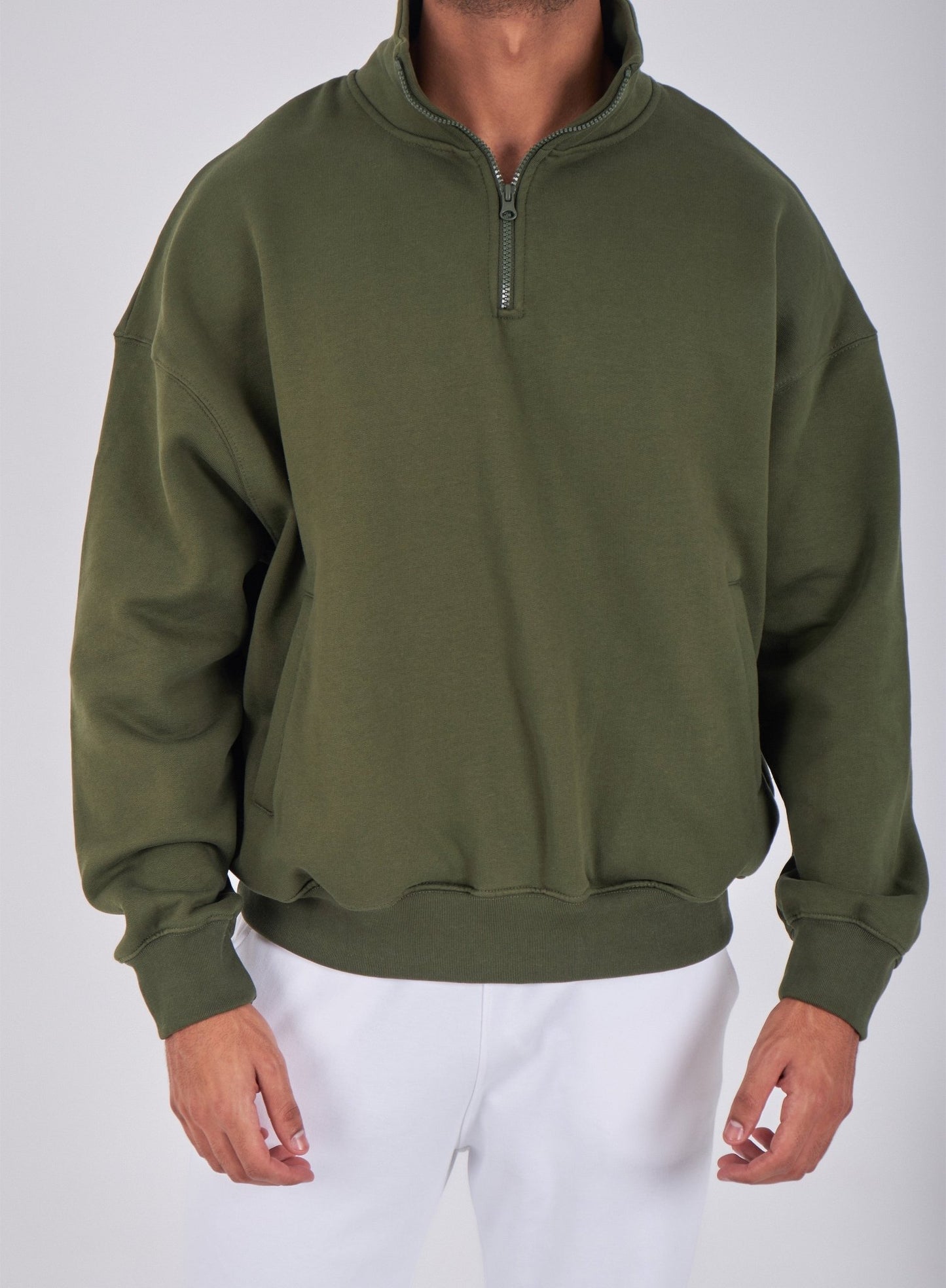 Zipper Neck oversized Sweater - ThebasiclookInternational