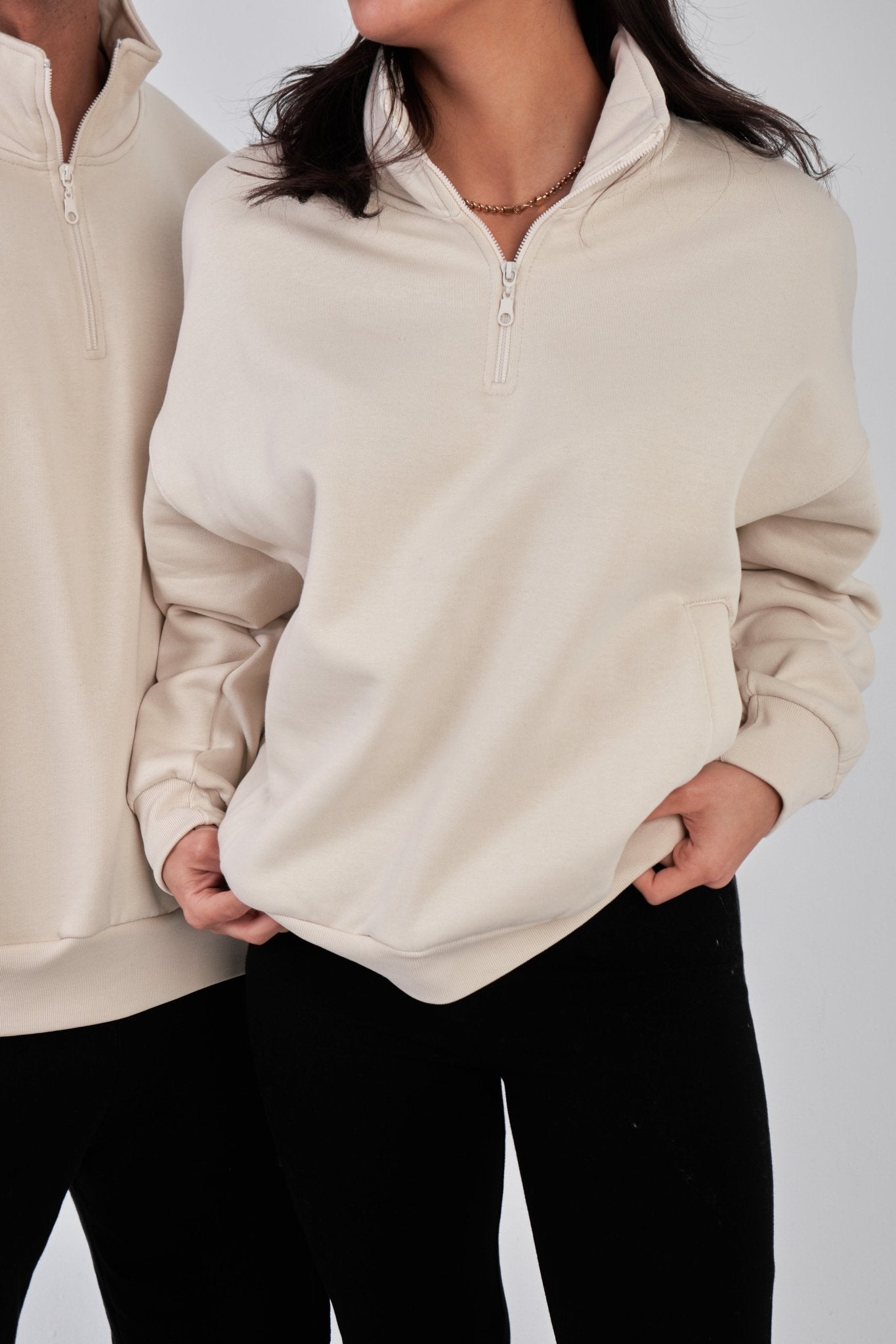 Zipper Neck oversized Sweater - ThebasiclookInternational