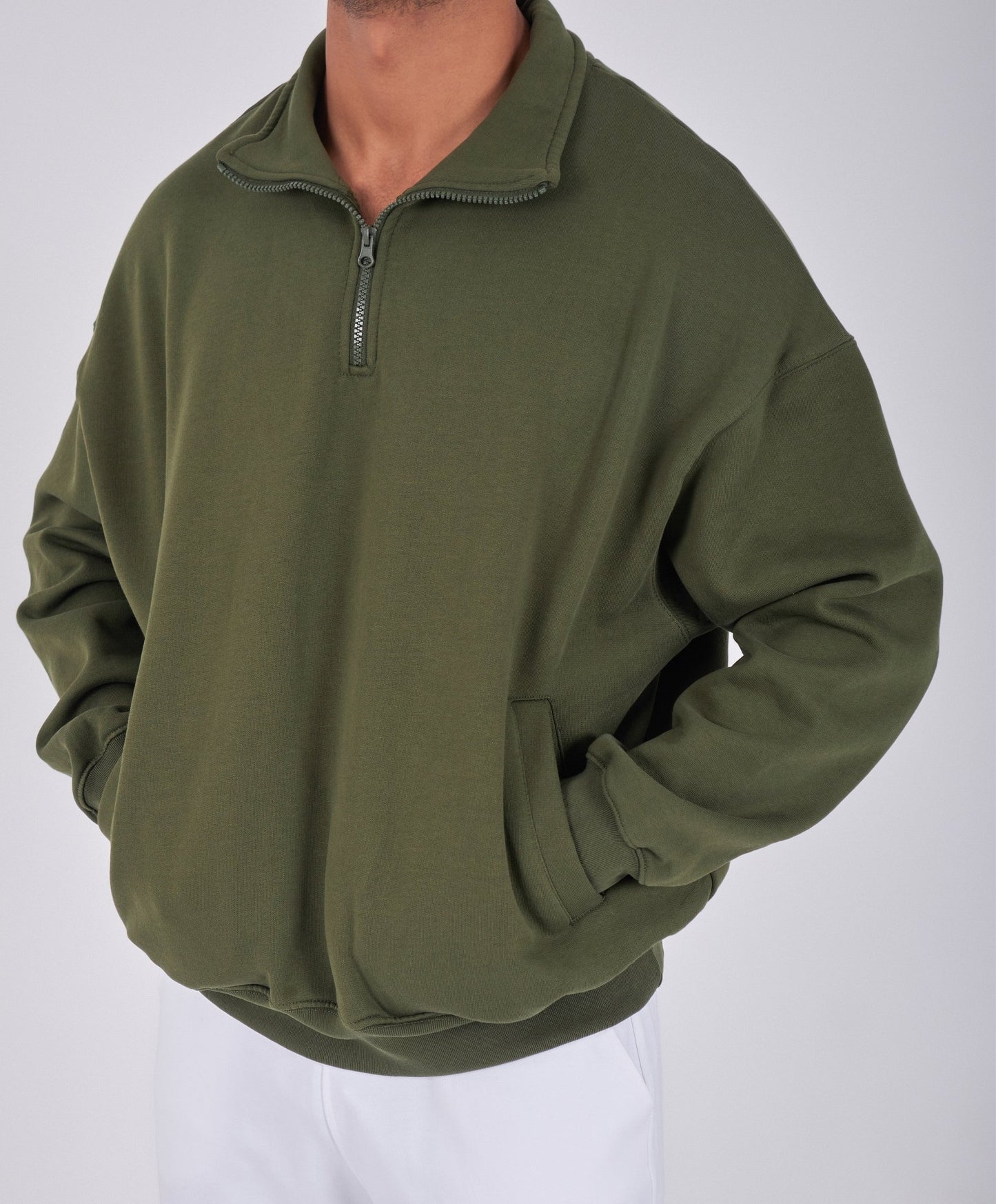 Zipper Neck oversized Sweater - ThebasiclookInternational