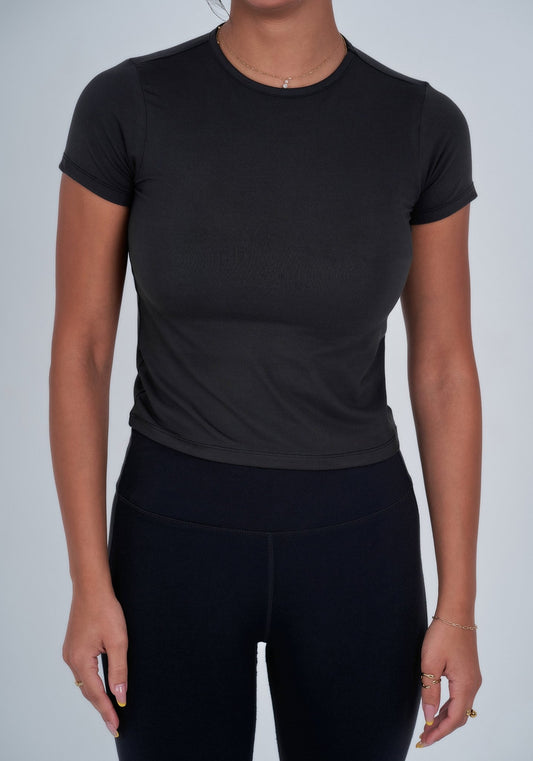 Microfiber Fitted Half Sleeve Top - ThebasiclookInternational