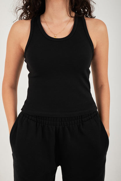 Ribbed Thick Strap Basic Top - ThebasiclookInternational